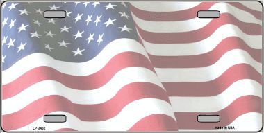 LP-3462 Faded Old Glory Background Metal Novelty License Plate