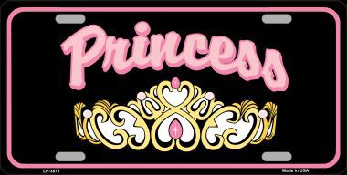 Princess Tiara Metal Novelty License Plate
