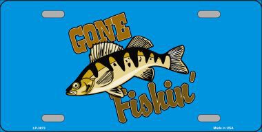 Picture of Smart Blonde LP-3873 Gone Fishin Metal Novelty License Plate