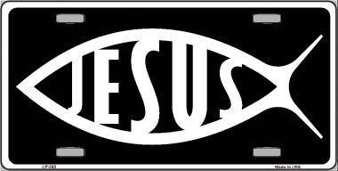 LP-243 Jesus Fish Metal Vanity Novelty License Plate