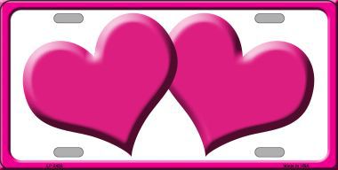 Picture of Smart Blonde LP-2456 Solid Pink Centered Hearts With White Background Novelty License Plate
