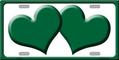 Picture of Smart Blonde LP-2457 Solid Green Centered Hearts With White Background Novelty License Plate