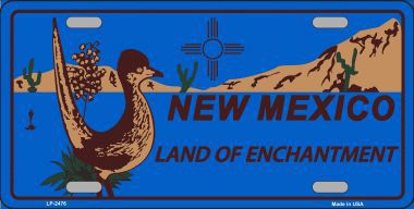 LP-2476 Roadrunner Blue New Mexico Metal Novelty License Plate