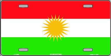 LP-2485 Kurdistan Flag Metal Novelty License Plate