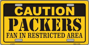 LP-2519 Caution Packers Metal Novelty License Plate