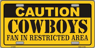 LP-2520 Caution Cowboys Metal Novelty License Plate