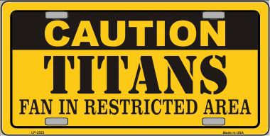 LP-2523 Caution Titans Metal Novelty License Plate