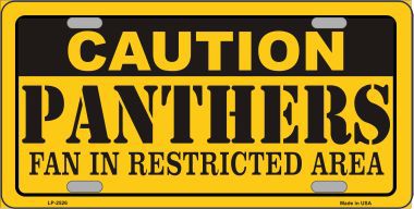 LP-2526 Caution Panthers Metal Novelty License Plate