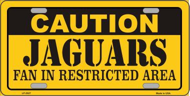 LP-2527 Caution Jaguars Metal Novelty License Plate -  Smart Blonde