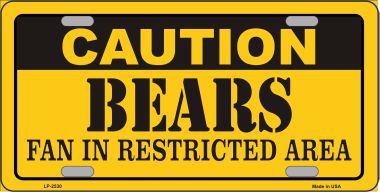 LP-2530 Caution Bears Metal Novelty License Plate