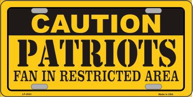 Picture of Smart Blonde LP-2533 Caution Patriots Metal Novelty License Plate