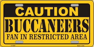 LP-2536 Caution Buccaneers Metal Novelty License Plate