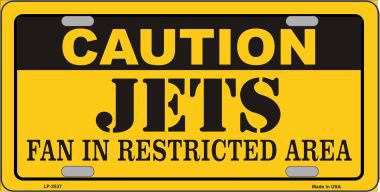 LP-2537 Caution Jets Metal Novelty License Plate