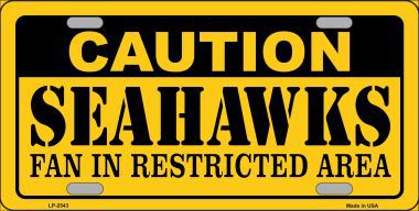 LP-2543 Caution Seahawks Metal Novelty License Plate