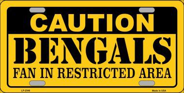 LP-2546 Caution Bengals Metal Novelty License Plate