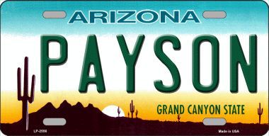 LP-2556 Payson Arizona Novelty Metal License Plate