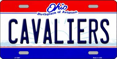 LP-2567 Cavaliers Ohio Novelty State Background Metal License Plate
