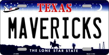 Picture of Smart Blonde LP-2568 Mavericks Texas Novelty State Background Metal License Plate