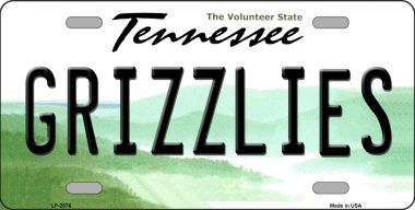 Picture of Smart Blonde LP-2576 Grizzlies Tennessee Novelty State Background Metal License Plate
