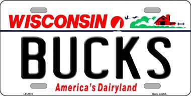 Picture of Smart Blonde LP-2578 Bucks Wisconsin Novelty State Background Metal License Plate