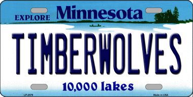 LP-2579 Timberwolves Minnesota Novelty State Background Metal License Plate