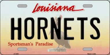 Picture of Smart Blonde LP-2581 Hornets Louisiana Novelty State Background Metal License Plate