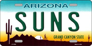 LP-2586 Suns Arizona Novelty State Background Metal License Plate
