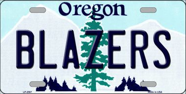 LP-2587 Blazers Oregon Novelty State Background Metal License Plate