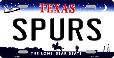 LP-2589 Spurs Texas State Background Metal Novelty License Plate