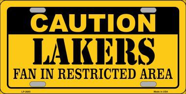 LP-2605 Caution Lakers Fan Metal Novelty License Plate