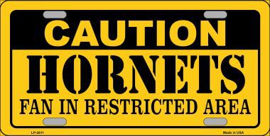 LP-2611 Caution Hornets Fan Metal Novelty License Plate