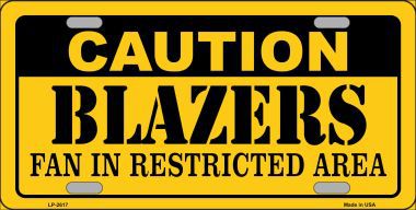 LP-2617 Caution Blazers Fan Metal Novelty License Plate