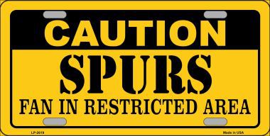 LP-2619 Caution Spurs Fan Metal Novelty License Plate