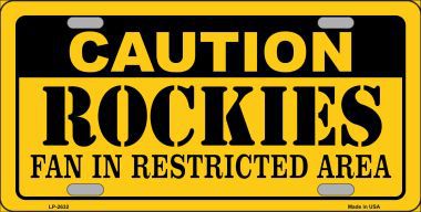 Picture of Smart Blonde LP-2632 Caution Rockies Fan Metal Novelty License Plate