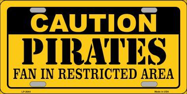Picture of Smart Blonde LP-2644 Caution Pirates Fan Metal Novelty License Plate