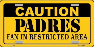 LP-2646 Caution Padres Fan Metal Novelty License Plate