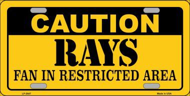 LP-2647 Caution Rays Fan Metal Novelty License Plate