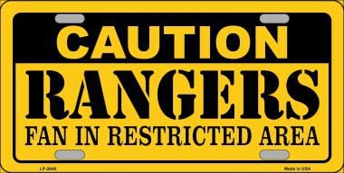 LP-2648 Caution Rangers Fan Metal Novelty License Plate