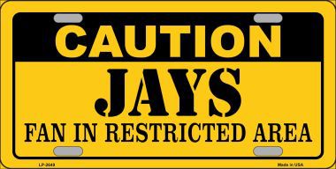 LP-2649 Caution Jays Fan Metal Novelty License Plate