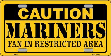 LP-2650 Caution Mariners Fan Metal Novelty License Plate