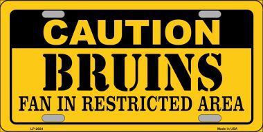 LP-2654 Caution Bruins Vanity Metal Novelty License Plate