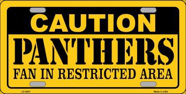 LP-2657 Caution Panthers Metal Novelty License Plate