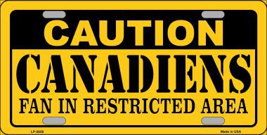 LP-2658 Caution Canadiens Metal Novelty License Plate