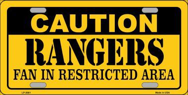 LP-2661 Caution Rangers Metal Novelty License Plate
