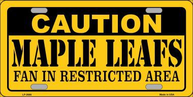 LP-2666 Caution Maple Leafs Metal Novelty License Plate