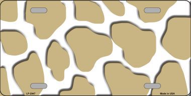 LP-2947 Gold White Giraffe Print Metal Novelty License Plate
