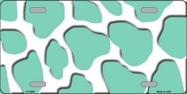 LP-2948 Mint White Giraffe Print Metal Novelty License Plate
