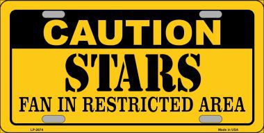 LP-2674 Caution Stars Metal Novelty License Plate