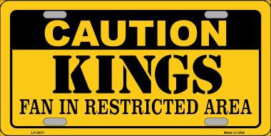 LP-2677 Caution Kings Metal Novelty License Plate