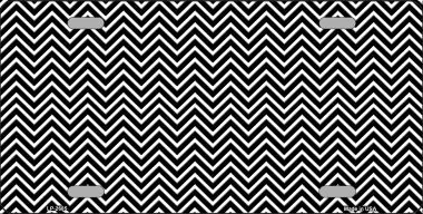 LP-2685 Black White Chevron Metal Novelty License Plate